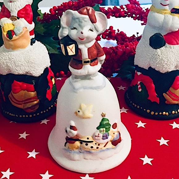🎄Vintage Christmas Bells Santa, Snowman & Mouse🎄 - Picture 7 of 13